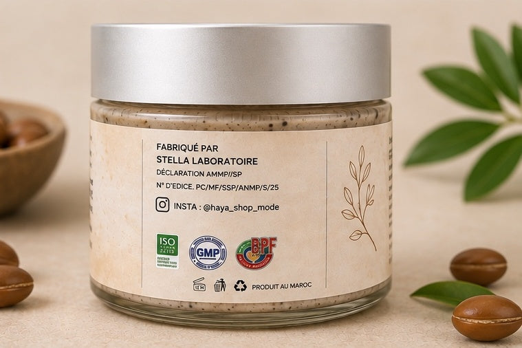 Gommage à l’huile d’argan – Visage & Corps